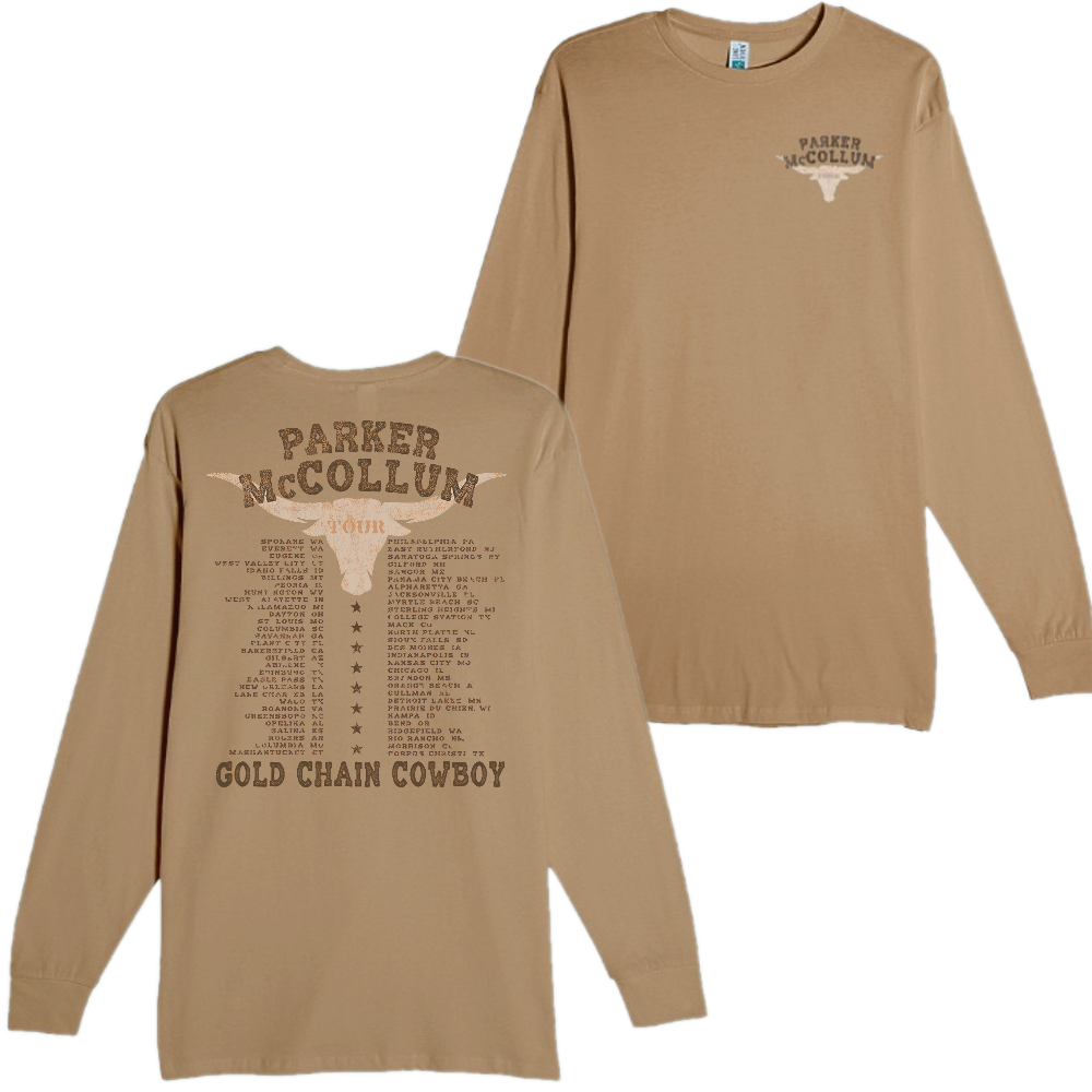 2024 Long Sleeve Gold Chain Cowboy Tour Tee