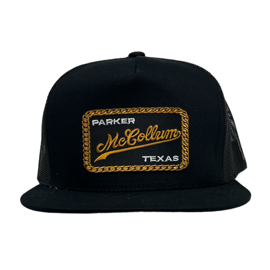Black Gold Chain Patch Hat