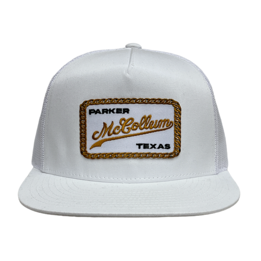 White Gold Chain Patch Hat