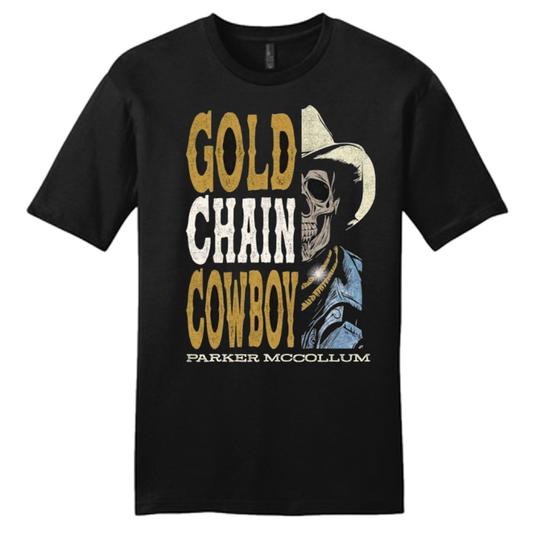 Gold Chain Cowboy Skull Tee